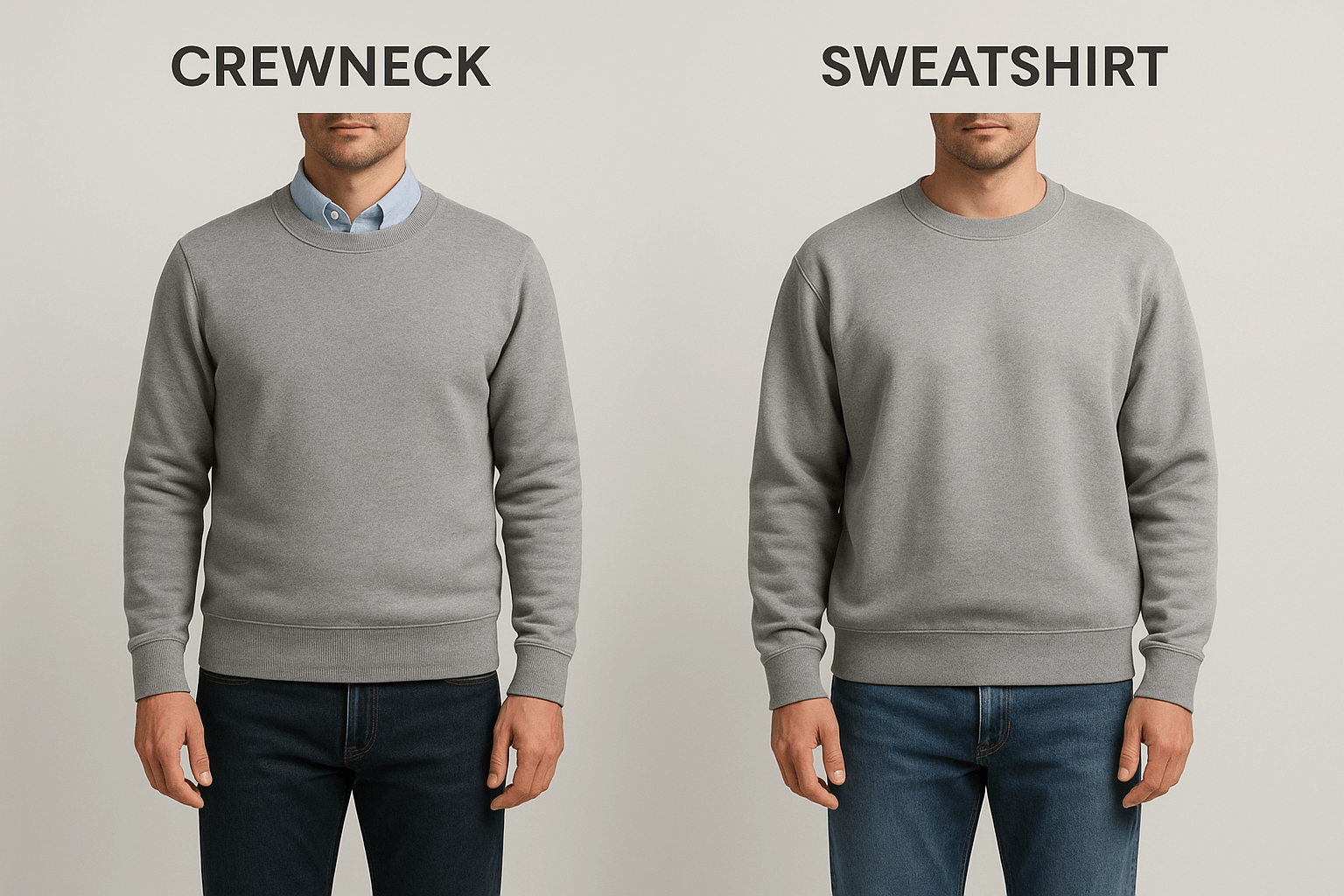 Crewneck vs Sweatshirt: Clear Guide to Choosing Your Style
