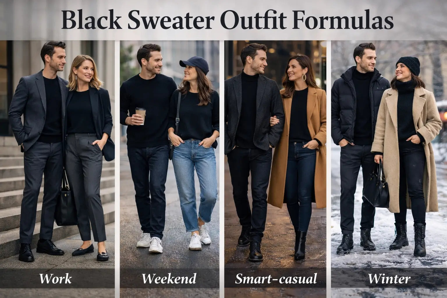 How to Style a Black Sweater: Simple Outfit Formulas (Work, Weekend, Date Night)