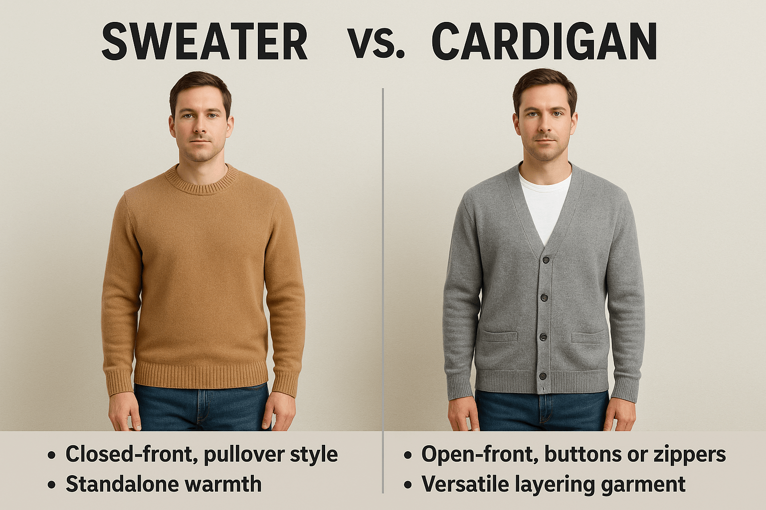 Cardigan vs. Sweater: What's the Real Difference?
