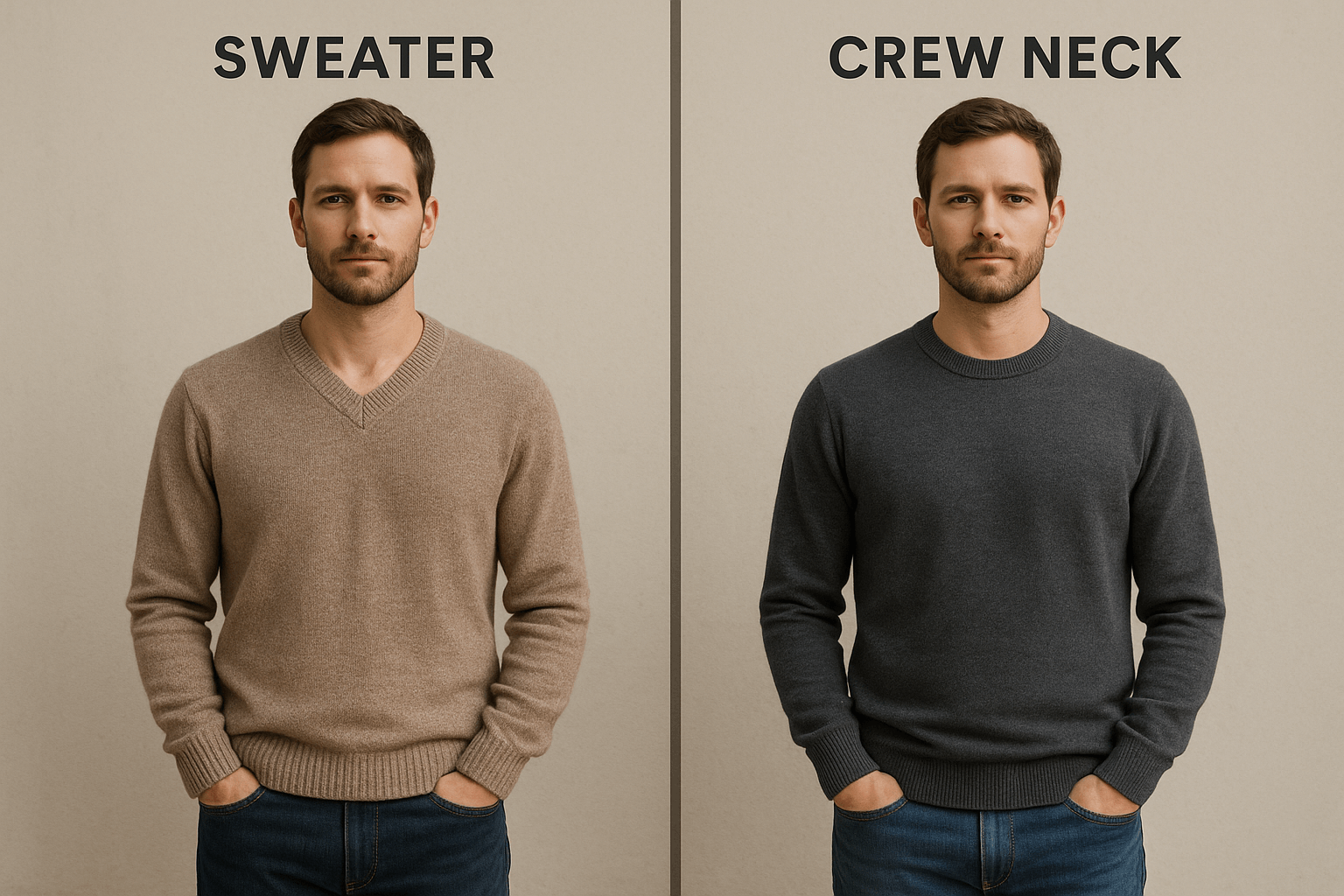 Sweater vs Crew Neck: Clearly Explained Differences & Style Recommendations
