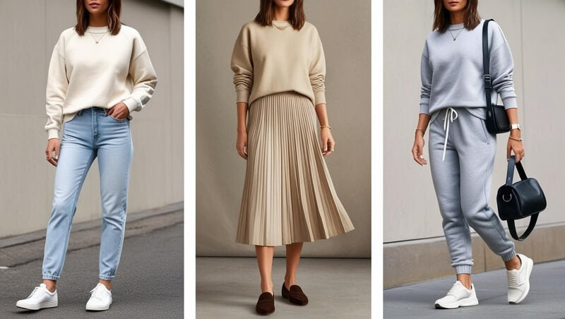 Crew Neck Sweatshirt Outfit Ideas (From Casual to Chic)