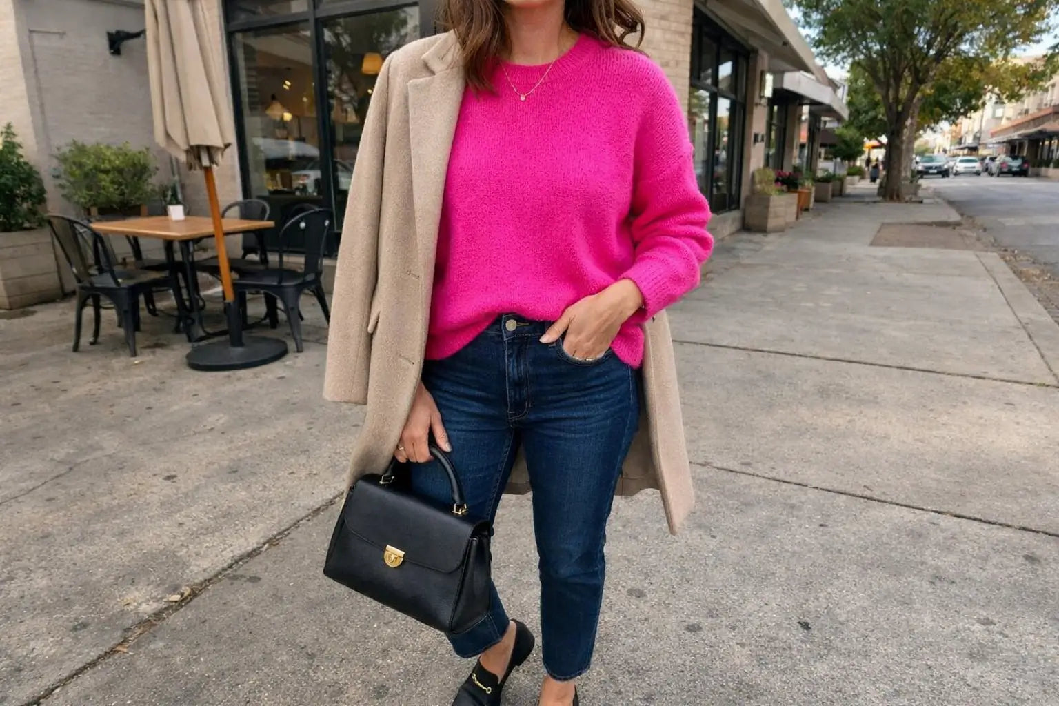 How to Style a Hot Pink Sweater Outfit: Colors, Bottoms, Shoes, and Layering