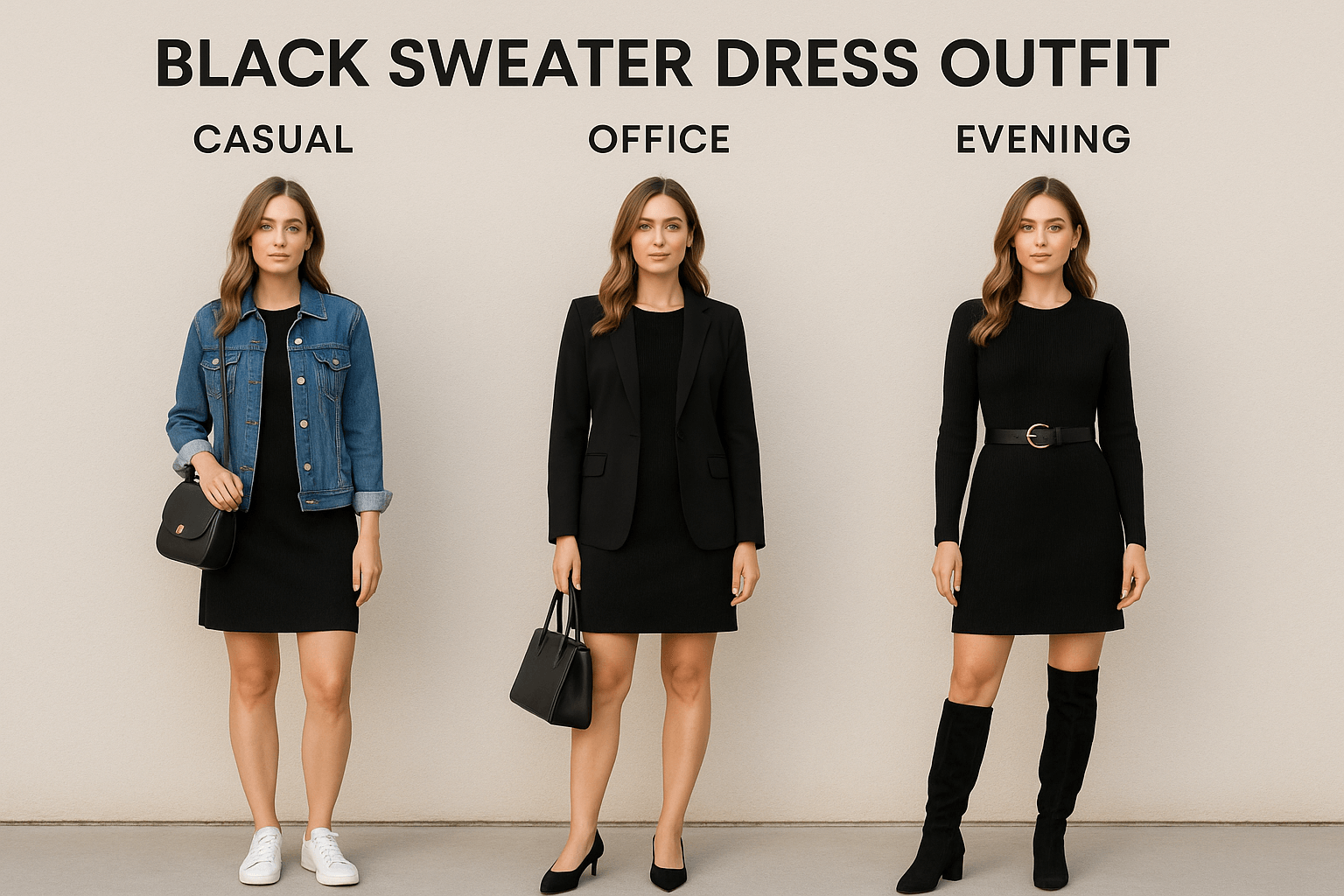 Black Sweater Dress Outfit: Clearly Defined Styling Tips & Recommendations