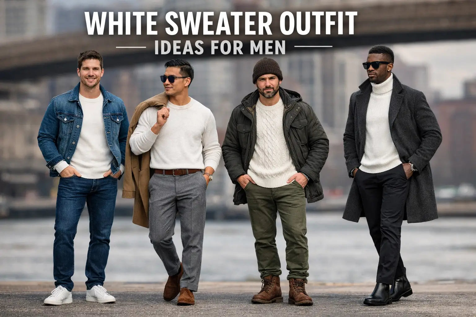 White Sweater Outfit Ideas for Men: 15 Easy Formulas (Casual to Smart Casual + Winter)