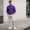 Purple Sweater Outfits for Men: Pants, Shoes, and Jacket Pairings