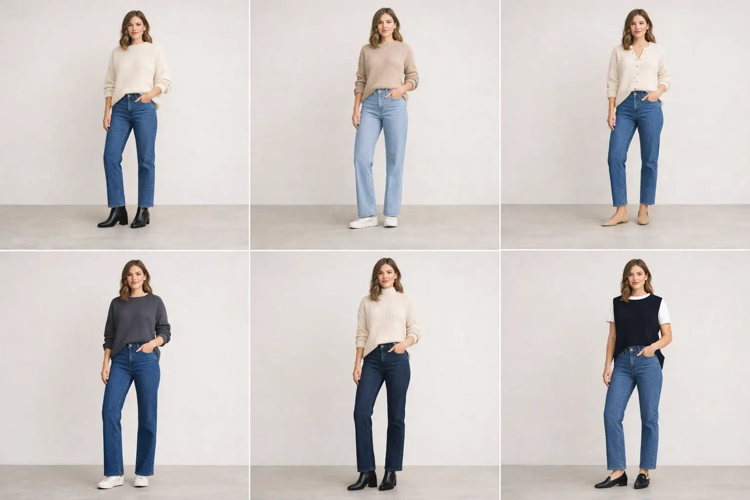 Sweater and Jeans Outfit Ideas: 12 Easy Formulas + Proportion Rules