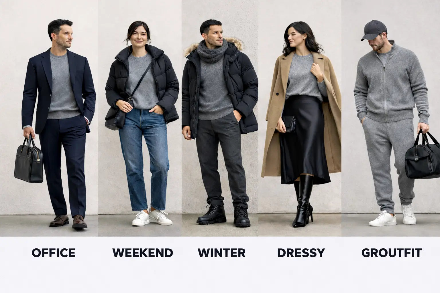 Grey Sweater Outfits: 25 Easy Looks (Plus Color & Shoe Pairing Rules)