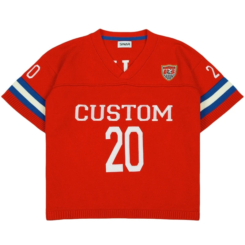 Custom OEM knitted Football Jersey Sweater Casual Knitwear Polo
