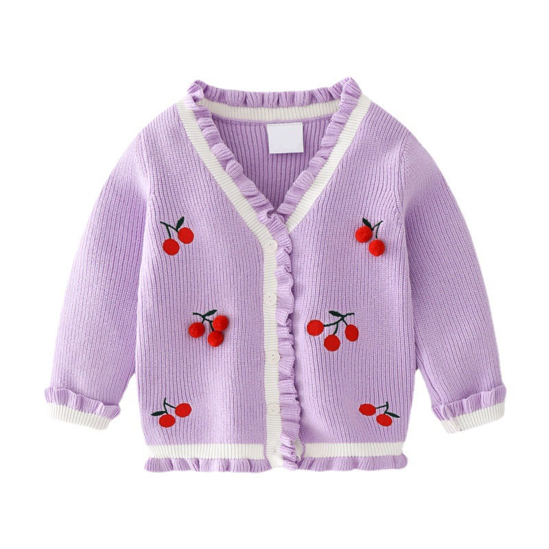 Custom kids sweater baby cotton knitwear Cardigan sweater girls