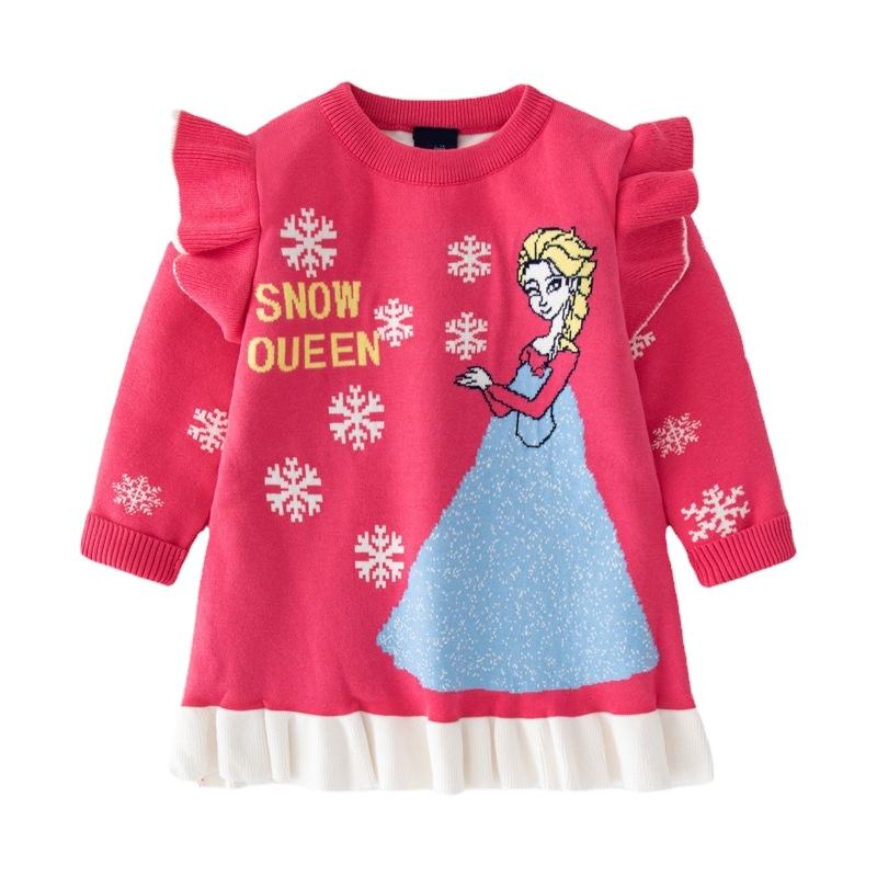 Custom girl knit sweater dress kids sweater baby cotton knitwear xtclothes