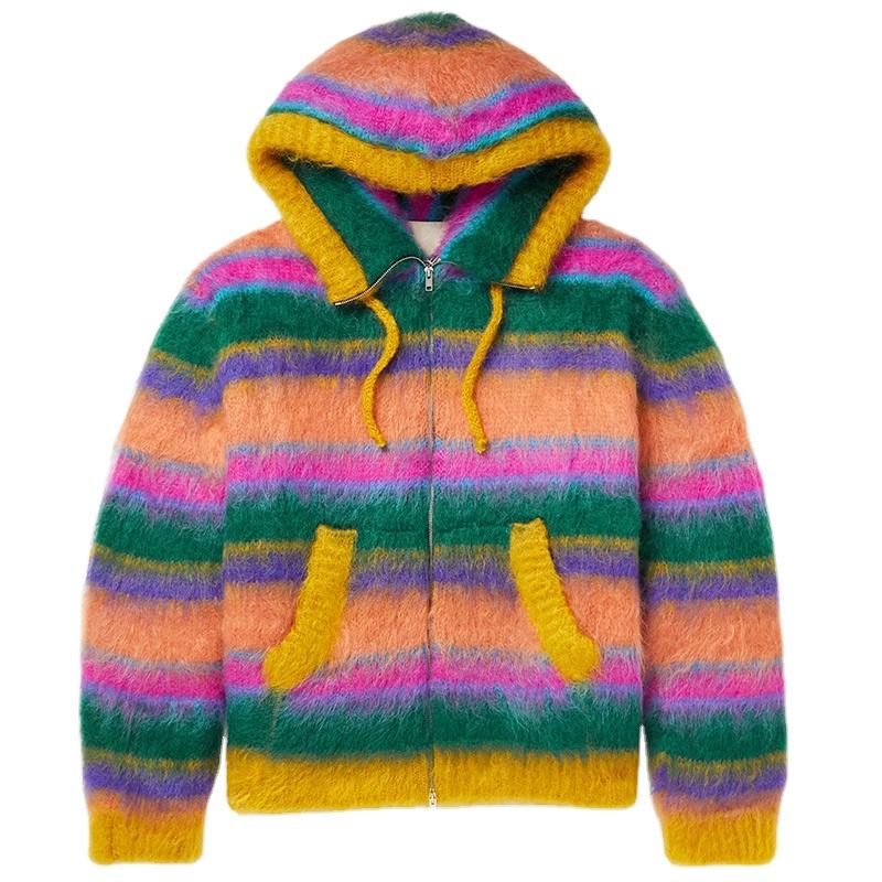 【WONDER WONDER】[UNISEX Wool 20] Gradation Stripe Mohair KT Marni Fuzzy Wuzzy Striped Mohair Sweater | Apparel » Buy