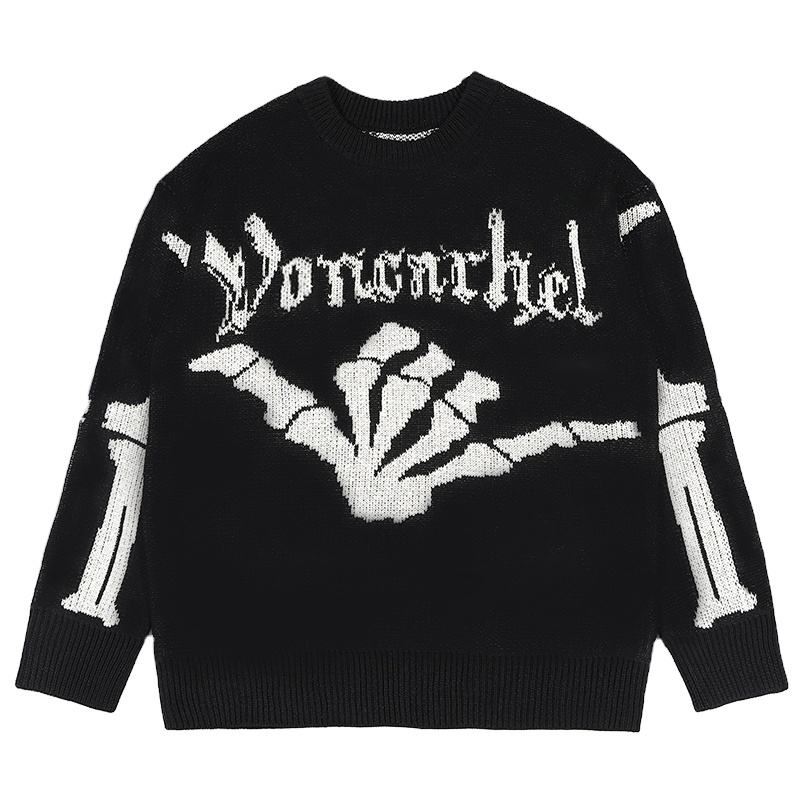 【BLACK】Knit-sew pullover Welcome x Nine Inch Nails Spiral Black Knit Sweater at Hamilton